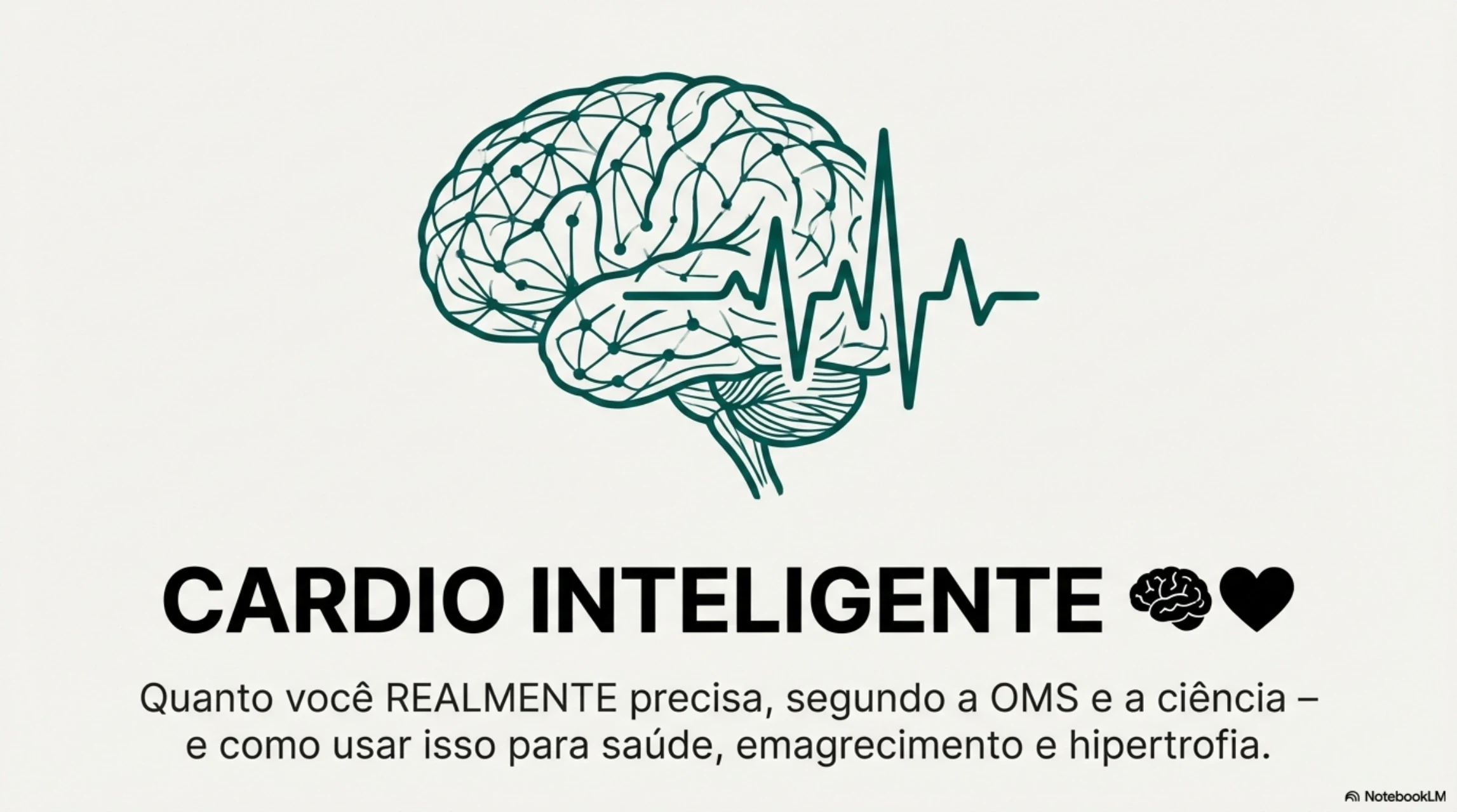 Capa do e-book Cardio Inteligente: cérebro em traço verde com linha de batimento cardíaco